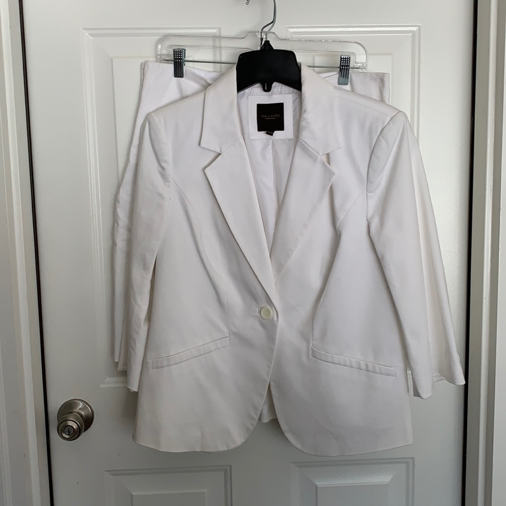 The Limited white blazer and pencil skirt